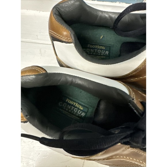 FJ Footjoy Contour Series 54108 Men\'s Golf Shoes Size 10M White‎ Black And Brown main image 3